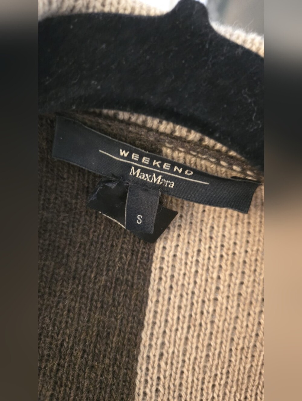MaxMara Weekend Striped Knit Duster - Black & Cream - Picture 3 of 3